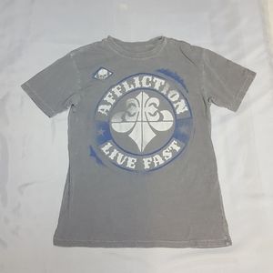 Affliction Men's Small T-shirt Gray Burnout Flawed